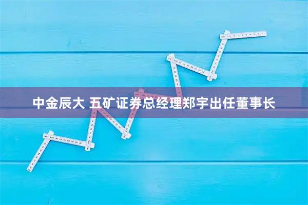 中金辰大 五矿证券总经理郑宇出任董事长